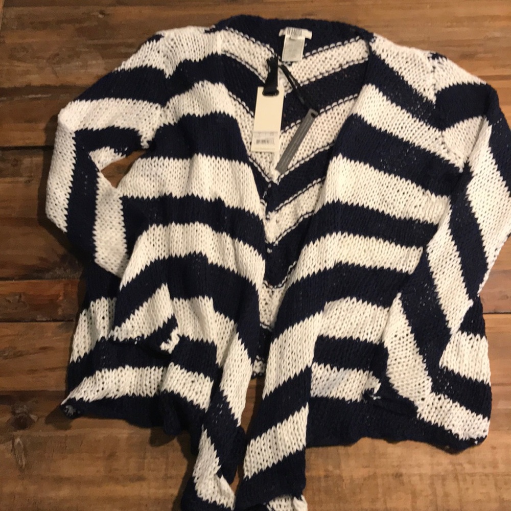 Navy & white cardigan